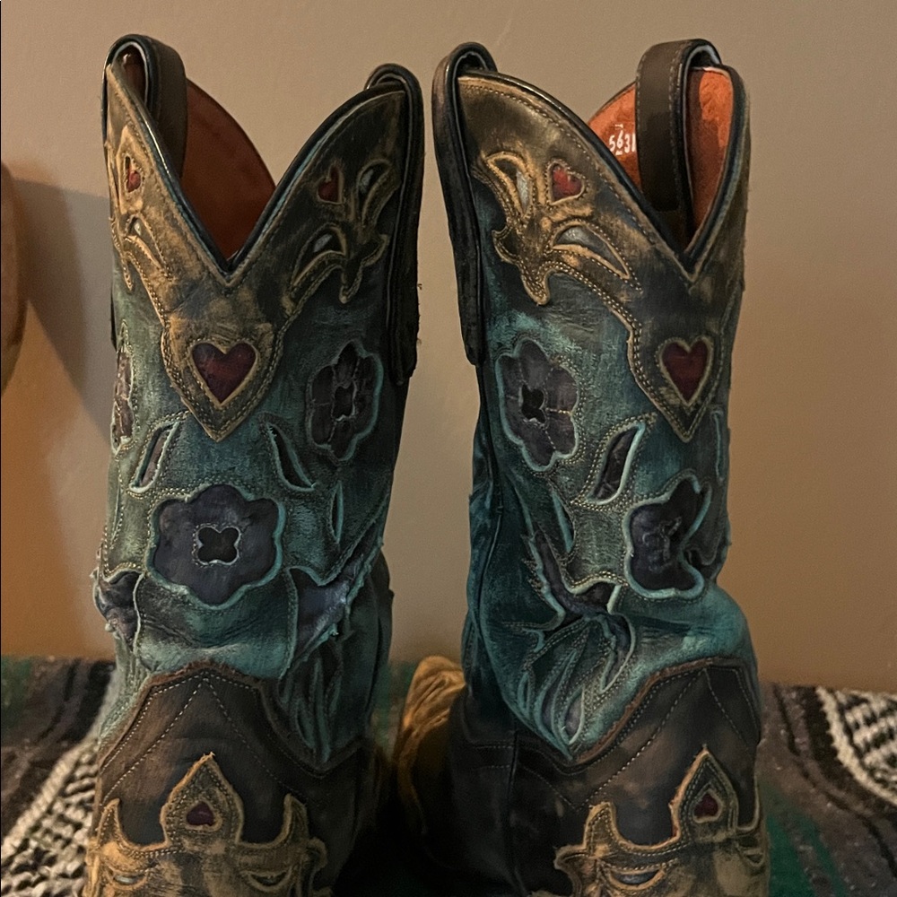 Dan Post Vintage Bluebird western cowboy boots ladies 8.5 - Picture 11 of 16